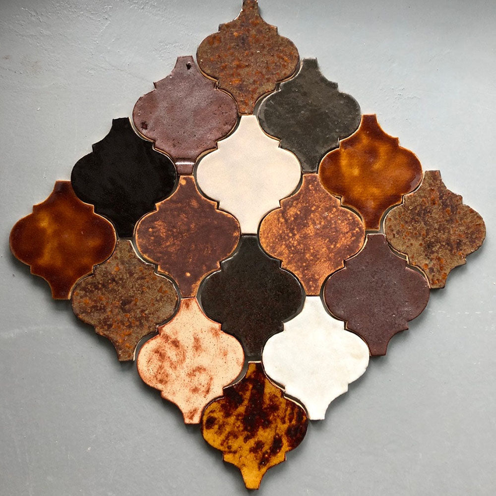 Carreaux de céramique, Marocain, brun mix#couleur_multicoclor