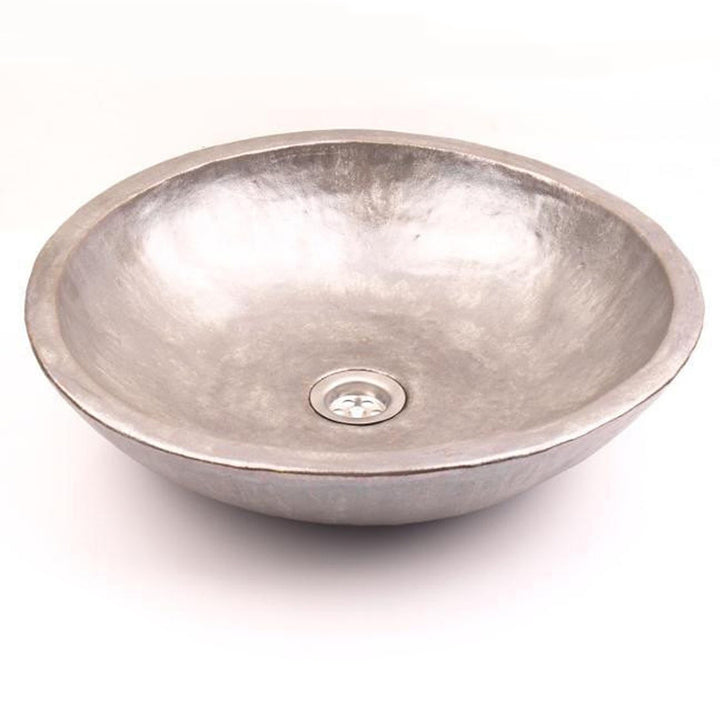 Vasque en céramique, ronde, argentée#couleur_argent