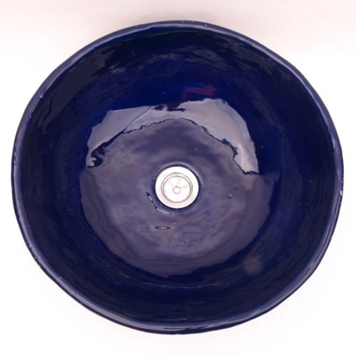 Vasque en céramique, ronde, marine#couleur_bleu