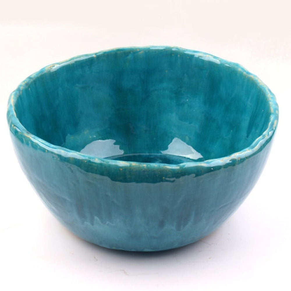 Vasque en céramique, ronde, turquoise#couleur_bleu