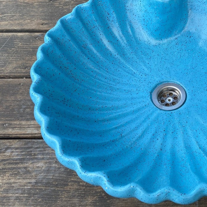 Vasque en céramique, coquille bleue#couleur_bleu