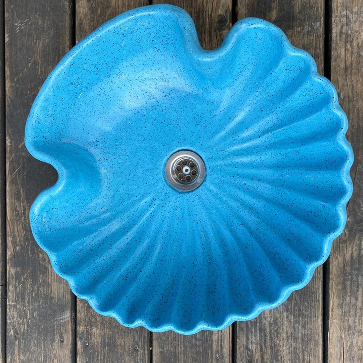 Vasque en céramique, coquille bleue#couleur_bleu