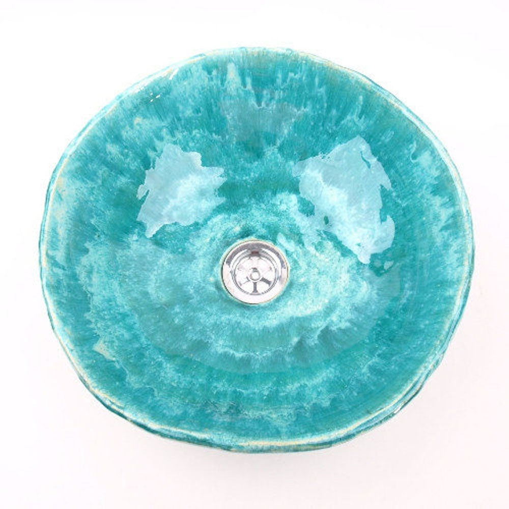 Vasque en céramique, ronde, azure#couleur_bleu