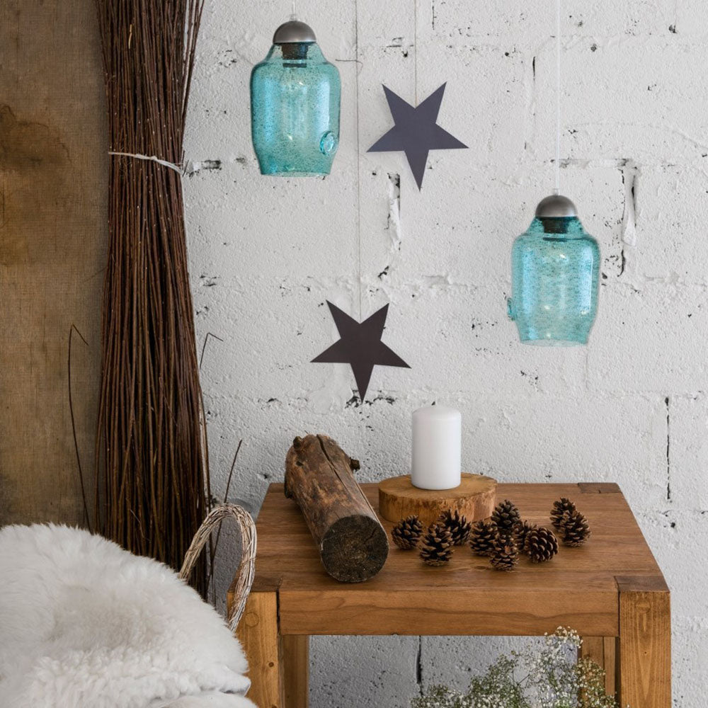 Lampe en verre Bee petite, turquoise#couleur_bleu
