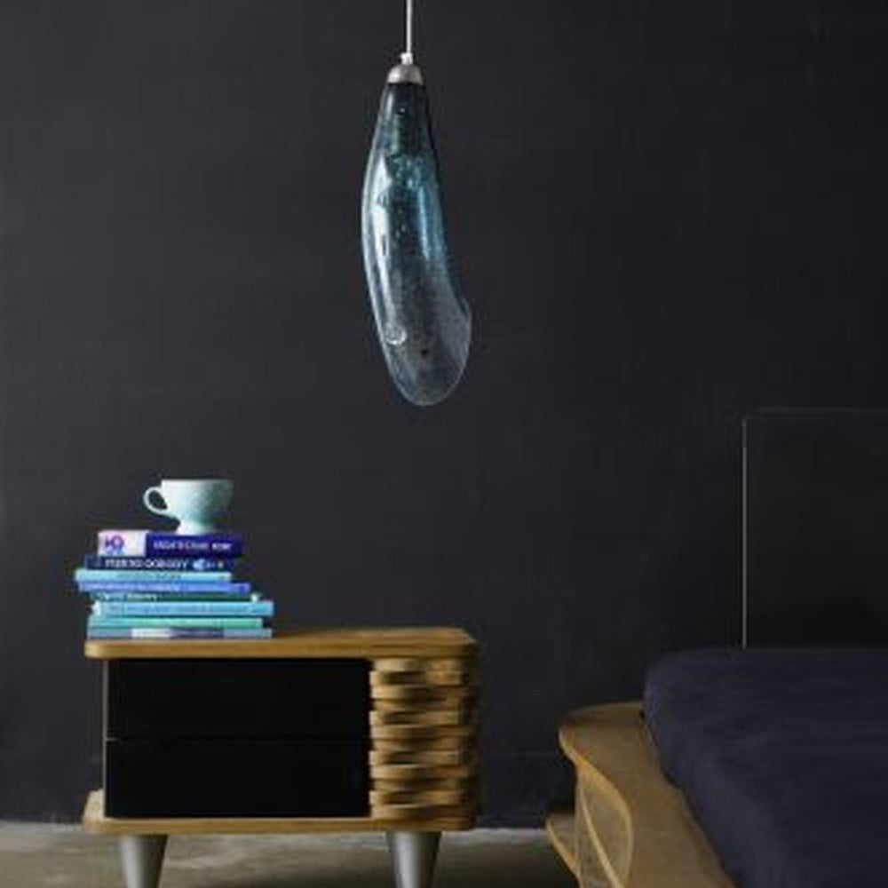 Lampe en verre Horn, turquoise#couleur_bleu