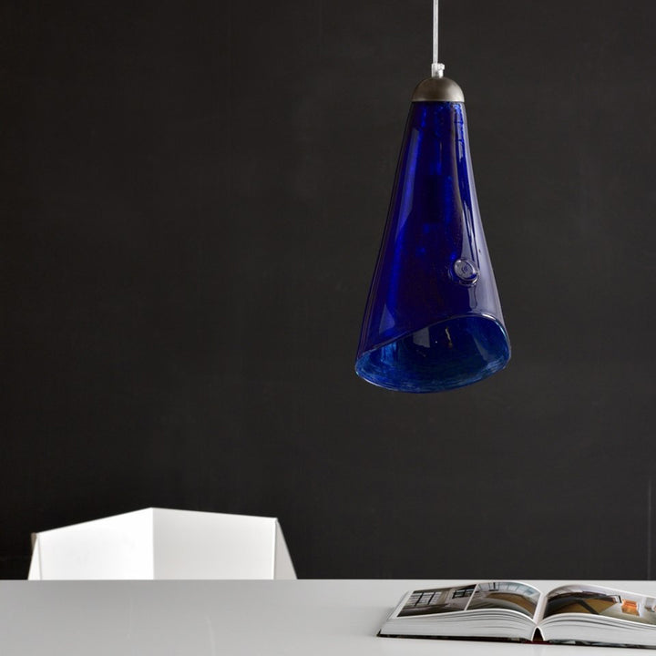 Lampe en verre Horn, encre#couleur_bleu