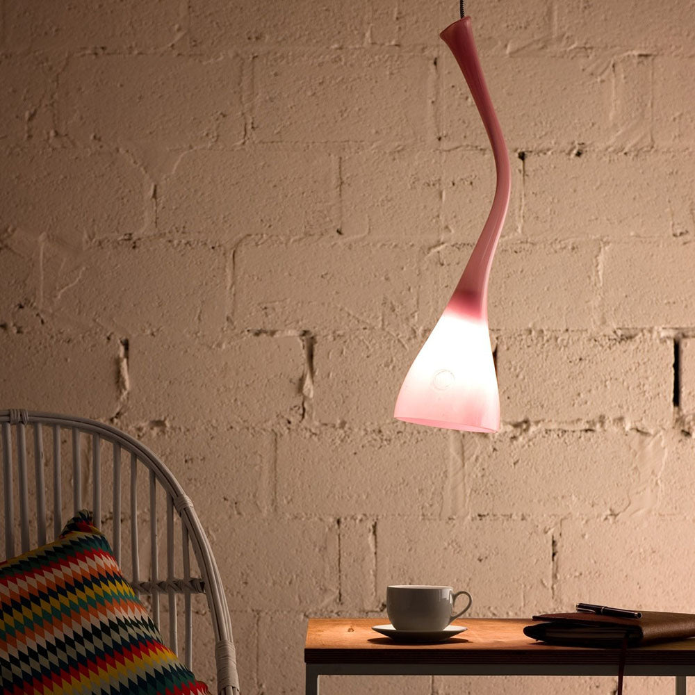 Lampe en verre Swan, rose royal#couleur_rose