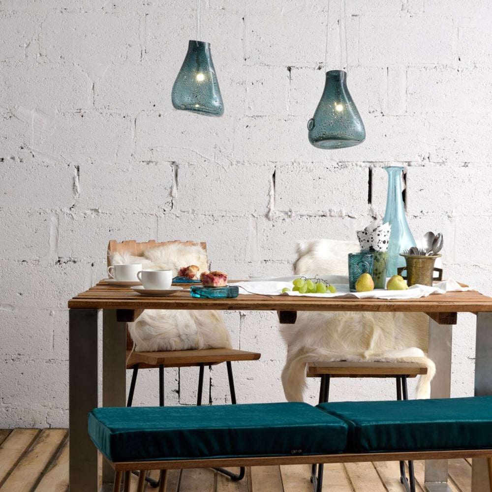 Lampe en verre Drop, turquoise#couleur_bleu
