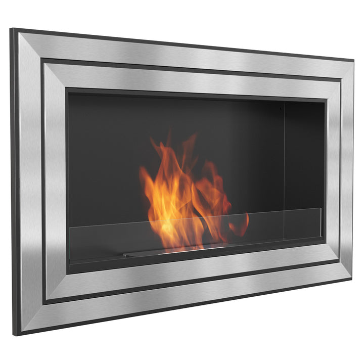 Bio-cheminée Juliet 1100 - vitrage#couleur_noirargent
