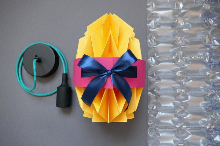 Lampes d'origami, emballage#couleur_vert