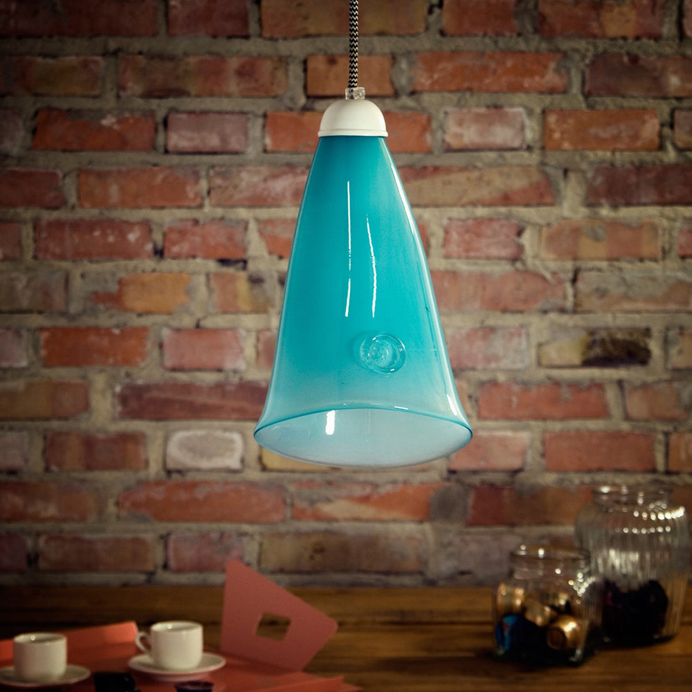 Lampe en verre Horn, turquoise pastel#couleur_bleu