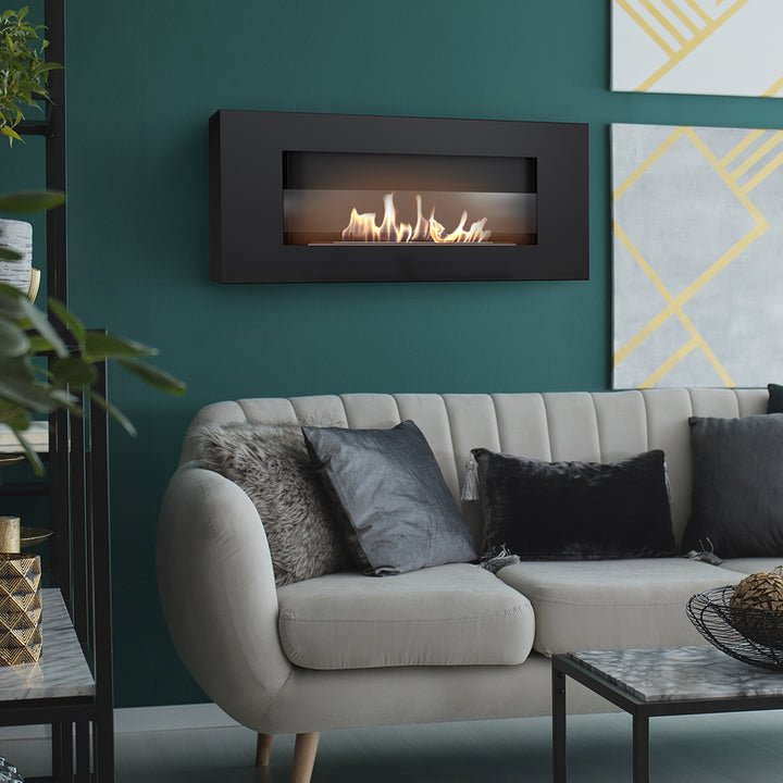 Bio-cheminée Delta Flat - vitrage#couleur_noir